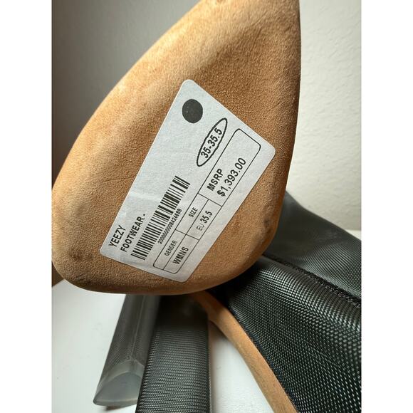 Yeezy Leather-Trimmed Mesh Pointed Toe Ankle Boots Black Women 35-35.5/ US 5 NWT - Picture 6 of 6